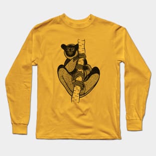Babakoto or Indri - ink art animal design Long Sleeve T-Shirt